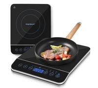 Aigostar BlueFire 30PKZ- Placa de inducción portátil, 2000 W, control táctil, 10 niveles de potencia, temporizador, pantalla digital LED. Para recipientes entre 13 y 24 cm diámetro, 2 Piezas