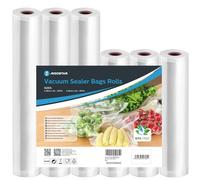 Aigostar - Rollos de Bolsas para Envasar al Vacío. Pack de 6 Rollos de 20x300 cm y 28x300 cm， Sin BPA. Bolsas de Envasado al Vacío para Alimentos， Resistentes. Aptas para Máquinas de Envasado al Vacío