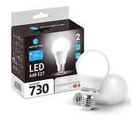 Aigostar Bombilla con Sensor Crepuscular, Bombilla LED A60 E27 8W con sensor de luz. Amanecer hasta el Atardecer Encendido/Apagado Automático. Luz blanca 6500K 730lm. 2Uds