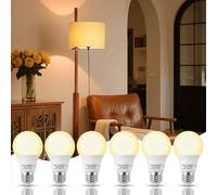 Aigostar Bombilla con Sensor Crepuscular, Bombilla LED A60 E27 8W con sensor de luz. Amanecer hasta el Atardecer Encendido/Apagado Automático. Luz cálida 3000K 730lm. 6Uds