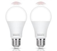 Aigostar Bombilla con Sensor de Movimiento, LED E27 A60 12W Equivalente a 81W, Luz Blanca 6500K, 1170 Lm, Automatica Bombilla E27 Detector de Movimiento, No Regulable, 2 Unidades