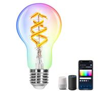 Aigostar Bombilla conectada Alexa, Bombilla LED RGBW 4,9W 420LM, A60 2700K, Lámpara conectada compatible con Alexa y Google Home, E27 Caliente, 1 unidad