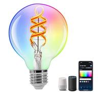 Aigostar Bombilla Inteligente Alexa, Bombilla LED E27 RGBW 4.9W 420LM, Bombilla Globo G80 2700K, Bombilla WIFI Vintage Compatible con Alexa/Google Home, Bombilla Filamento Luz Cálida, 1 Unidad
