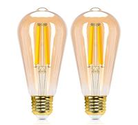 Aigostar Bombilla Inteligente E27 Edison Alexa 6W 806LM Vintage WIFI ST64 Filamento Regulable 2700K-6500K, 2 pack compatible con Alexa/Google Home