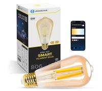 Aigostar Bombilla Inteligente E27 Edison Bombilla Alexa 6W ST64 (ámbar, 6W,CCT,1 Pack-A)