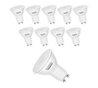 Aigostar Bombilla LED 6W GU10, Luz blanca fría 6500K, 480lm, Esmerilada, no regulable - Caja de 10 unidades