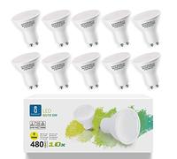 Aigostar Bombilla LED 6W GU10, Luz calida 3000K, 480lm, Esmerilada, no regulable - Caja de 10 unidades