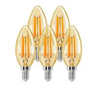 Aigostar Bombilla LED E14 Filamento Retro Vintage 4W (Equivalente a 35W), Blanco Cálido 2200K, 400 Lúmenes, Ángulo de Apertura: 330°, CRI＞80, 5 Unidades