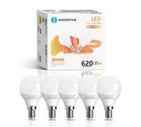 Aigostar - Bombilla LED G45, 7W, casquillo fino E14, Bajo consumo, 520 lm, Luz cálida 3000K, Ahorro de energía, CRI> 80, ángulo de apertura 230º, no regulable - Caja de 5 unidades