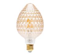 Aigostar - Bombilla LED E27 4W, Luz Cálida 1800K, 320 Lúmenes, Decorativa: Fresa facetada, Bombilla Vintage de Tipo Edison con Filamento, Color ámbar, No regulable, Pack 1 Uds