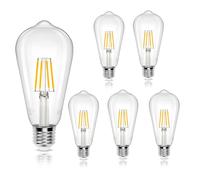 Aigostar Bombilla LED E27 con Filamento,Blanco Cálido 2700K,4W(Equivalente a 40 W),470 Lúmenes,No Regulable,Bombillas Decorativas,Pack De 5 Uds