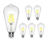 Aigostar Bombilla LED E27 con Filamento,Luz Fria 6500K,4W( Equivalente a 40W),470 Lúmenes,No Regulable,Bombillas Decorativas,Pack De 5 Uds