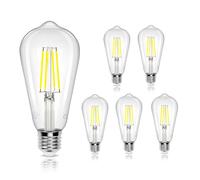 Aigostar Bombilla LED E27 con Filamento,Luz Fria 6500K,8W(Equivalente a 69W),900 Lúmenes,No Regulable,Bombillas Decorativas,Pack De 5 Uds