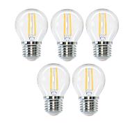 Aigostar Bombilla Led E27 luz calida 2700K,,470 Lúmenes, 4W Equivalente a 40 W, G45 Ángulo De Apertura:360°,No Regulable,Pack De 5 Uds
