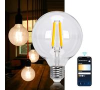 Bombilla LED E27 G95 Filamento Smart Wi-Fi 220V 6W 2700K~6500K 850Lm (Transparente)