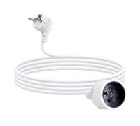 Aigostar - Cable alargador de 2 metros, hasta 2300W, protección infantil, enchufe 16A/250V, toma de corriente 2P+E, cable de tipo H05VV-F 3G1.0mm². Color blanco.