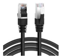 Aigostar Cable Ethernet Cat7 de 1.5M, Cable de Red Redondo RJ45 Gigabit LAN de Alta Velocidad, de10Gbps y 600Mhz para Switch, Rúter, Módem, Panel de Conexión, PC (Negro)