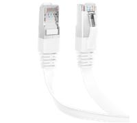 Aigostar Cable Ethernet Cat7 de 3M, Cable de Red Plano RJ45 Gigabit LAN de Alta Velocidad, de10Gbps y 600Mhz para Switch, Rúter, Módem, Panel de Conexión, PC (Blanco)