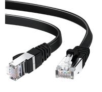 Aigostar Cable Ethernet Cat7 de 3M, Cable de Red Plano RJ45 Gigabit LAN de Alta Velocidad, de10Gbps y 600Mhz para Switch, Rúter, Módem, Panel de Conexión, PC (Negro)