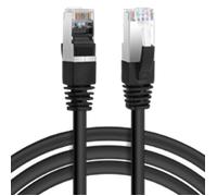 Aigostar Cable Ethernet Cat7 de 3M, Cable de Red Redondo RJ45 Gigabit LAN de Alta Velocidad, de10Gbps y 600Mhz para Switch, Rúter, Módem, Panel de Conexión, PC (Negro)