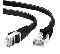 Aigostar Cable Ethernet Cat7 de 5M, Cable de Red Plano RJ45 Gigabit LAN de Alta Velocidad, de10Gbps y 600Mhz para Switch, Rúter, Módem, Panel de Conexión, PC (Negro)