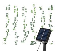 Aigostar Cadena de Luces LED Solares 3M+1*1M, 70 LEDs, Guirnaldas de Hiedra Artificial con Hojas, IP65 Impermeable, Blanco Cálido. Decoración para Exteriores e Interiores