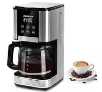 Aigostar Cafetera de Goteo 12 Tazas 1.5L - Programable 24H, Función Café Fuerte y Rápida, Pantalla LCD, Mantenimiento Caliente, Autolimpieza, Filtro Reusable, 1000W, Acero inoxidable, Sin BPA, Negro