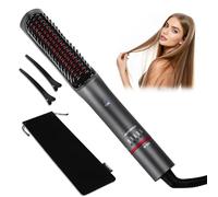 Aigostar Cepillo Alisador Iónico para Pelo y Barba, con 5 Temperaturas Ajustables, Luz Infrarroja, Calentamiento Rápido hasta 210°C, Pequeño y Ligero,para Modelar Barba y Cabello-Tessa