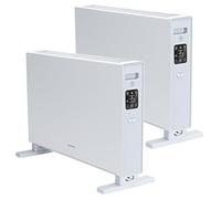Aigostar Convector Eléctrico, 2000W, Silencioso, Control Táctil + Mando a Distancia, Calefactor Convector, 3 Niveles de Potencia, Modo ECO, Termostato Regulable, 5-50℃, Temporizador 24H, 2 Unidades