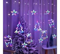 Aigostar Cortina de Luces Navidad con Control Remoto, 2 Unidad, 3×0.6m 120 LED Guirnaldas Luces, 8 Modos Cadena de Luces Brillo Ajustable y con Temporizador, IP44 Impermeable para Bodas, Fiesta (RGB)