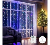 Aigostar cortina luces navidad, 1M*1M, 8 Modos Cadena de Luces con Remoto, 100 LED RGB, temporizador, luces arbol navidad Resistente al Agua, para exterior y Interior, decoracion navidad, Fiestas