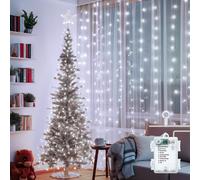 Aigostar Cortina Luces Navidad, 2M*2M, 8 Modos Cadena de Luces, 200 LED, Temporizador, Decoracion Arbol Navidad Resistente al Agua, para Exterior y Interior, 6500K