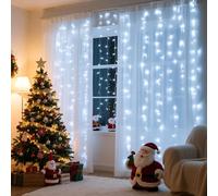 Aigostar Cortina Luces Navidad, 2M*2M, 8 Modos Cadena de Luces con Remoto, Temporizador, 200 LED, Luces Arbol Navidad Resistente al Agua, para Exterior y Interior, Decoracion, 6500K, Fiestas