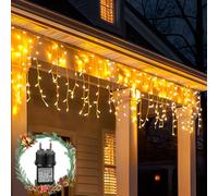 Aigostar Cortina Luces Navidad, 3M+5M*0.4M 100 LED 8 Modos, Luces Navidad Cortina IP44, Blanco Cálido, para Bodas, Fiestas