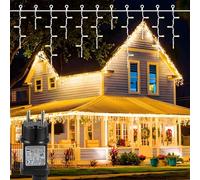 Aigostar Cortina Luces Navidad, 3M+5M*0.6M 100 LED 8 Modos, Luces Navidad Cortina IP44, Blanco Cálido, para Bodas, Fiestas