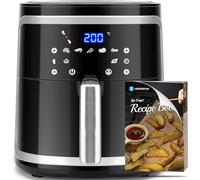 Aigostar Cube Pro - Freidora de Aire 1900W, 7L - Tecnología de Circulación de Aire 360°, Freidora Sin Aceite Eléctrica, Horno de Aire Caliente, 80-200ºC, Panel LED Táctil, Eficiencia Energética