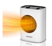 Aigostar David - Calefactor Cerámico 1800W, 2 Velocidades, Oscilación 90º,Termostato Ajustable,Calentamiento Rápido.Negro.