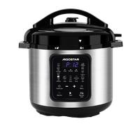 Aigostar Derrick - Olla a Presión Multifunción, 14 Funciones Programables con Gran Panel LED, Recipiente en Aluminio de 6Litros, 1000 Watios.