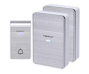 Aigostar Ding DC- Timbre inalámbrico portátil, Timbre Inalámbrico Exterior Impermeable , 36 Melodías, 2Receptores y 1 Transmisor