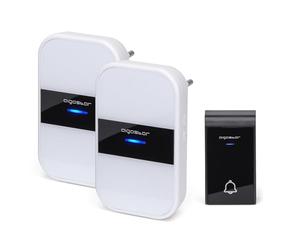 Aigostar Dong AC - Timbre inalámbrico, Timbre de Puerta con Indicadores LED, Resistente al Agua, 36 Melodías, 3 Niveles de Volumen, Timbre para Ancianos, Casa, Oficina (2 Receptor y 1 Transmisor)
