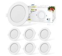 Aigostar Downlight led empotrable Redondo 6W equivalente 48W, 3000K Luz blanca cálida, Blanco,foco empotrable LED, Ojos de buey de led, Ф95-100mm, 6 pack
