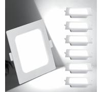 Aigostar Downlight LED Empotrado, 6W Equivalente a 51W, 6500K Luz Blanca Fría, Blanco, Ojo de Buey, Ф95-100mm, Paquete de 6