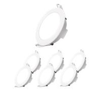 Aigostar Downlight LED Techo Empotrable 4.8W IP65 Impermeable, Ojos de Buey 6500K luz blanca fría, Downlight LED Baño Extraplano Blanco, Foco Empotrable LED, ø87*H35mm, 6 pack