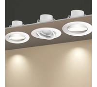 Aigostar Downlight LED Techo Empotrable, 5W Equivalente a Halógena 53W, Blanco Neutro 4000K, Ángulo Rotable 30° Focos LED Interior Techo, Ф70-75 mm, ojos de buey led para techo 3Pcs, AC 220V-240V