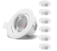 Aigostar Downlight LED Techo Empotrable, 5W Equivalente a Halógena 53W, Blanco Neutro 4000K, Ángulo Rotable 30° Focos LED Interior Techo, Ф70-75 mm, ojos de buey led para techo 6Pcs, AC 220V-240V