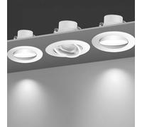 Aigostar Downlight LED Techo Empotrable, 5W Equivalente a Halógena 53W, Luz Blanca Fría 6500K, Ángulo Rotable 30° Focos LED Interior Techo, Ф70-75 mm, ojos de buey led para techo 3Pcs, AC 220V-240V