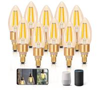 Aigostar Edison Bombillas Alexa LED E14 Bombillas Inteligentes 4.5W 470LM WIFI Bombilla Vintage C35 Bombillas Filamento Regulable 2700K-6500K, compatible con Alexa/Google Home. ámbar 10 pack