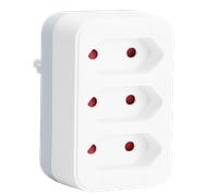 Aigostar Adaptador Enchufes Europeos de T ocupa con 2 Tomas.Enchufe de Pared.con Protección Infantil,16A,250V,Blanco (1 Pieza, 3 Schuko, Blanco Gris)