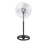 Aigostar Evan 33QRU- Ventilador de pie, oscilante 80°, estructura metálica, 3 aspas metálicas, altura regulable(95-135 cm), 3 velocidades, 55W, Silencioso. Color plata y negro.