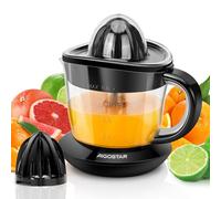 Aigostar Thomas - Exprimidor de Naranjas Electrico, 40W, 700 ml, Doble Sentido de Giro, Boquilla Antigoteo, 2 Conos Desmontables. Color Negro